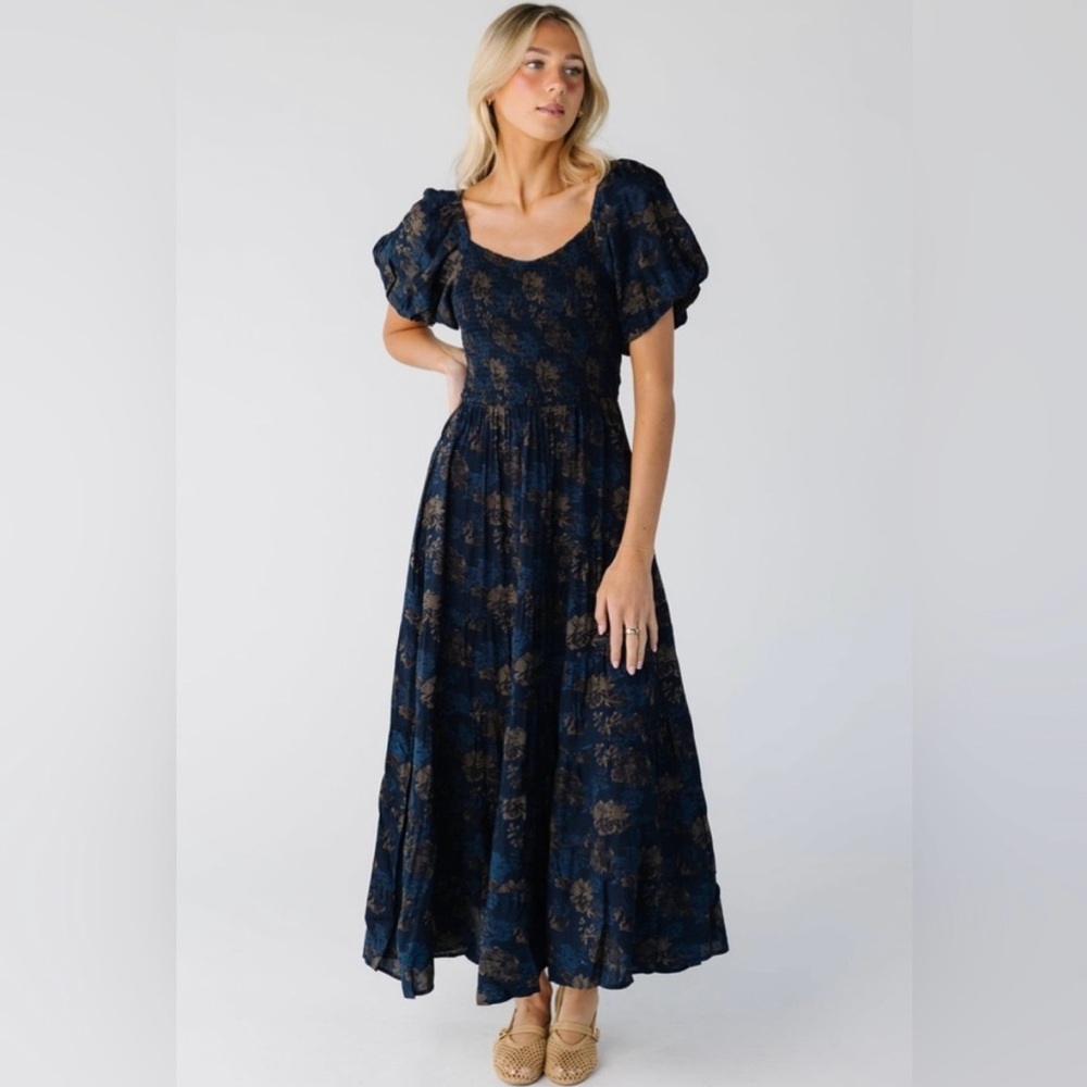 Called to surf Navy floral maxi dress